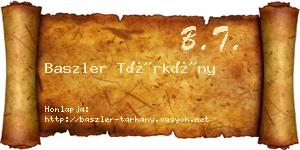 Baszler Tárkány névjegykártya